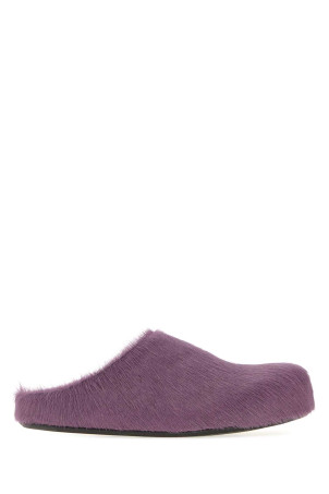 Purple calf hair Fussbett slippers MARNI (SBMS004601P4122)