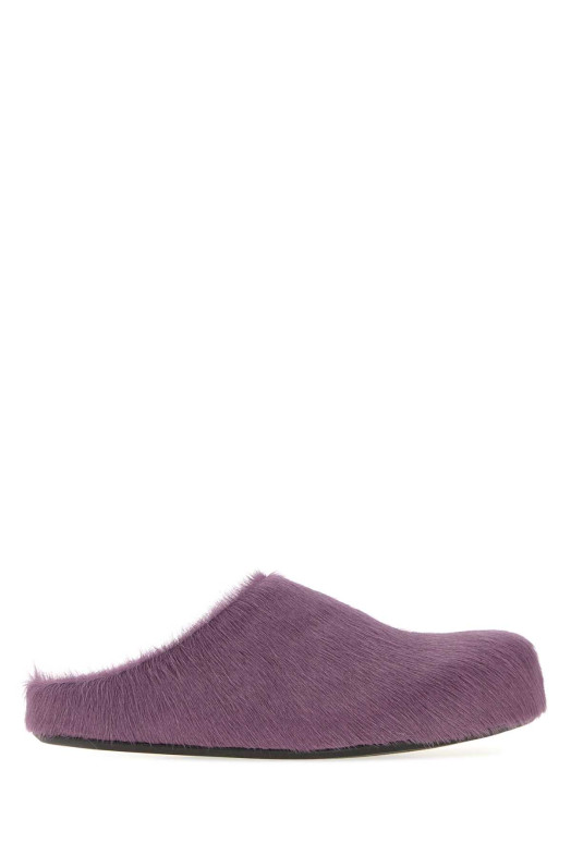 Purple calf hair Fussbett slippers MARNI (SBMS004601P4122)