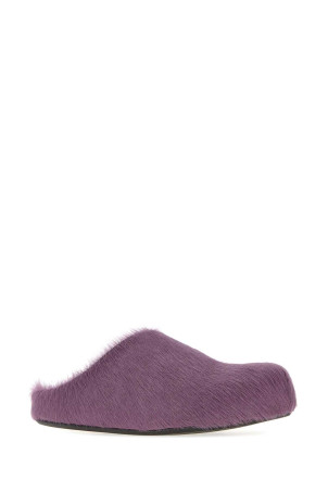 Purple calf hair Fussbett slippers MARNI (SBMS004601P4122)