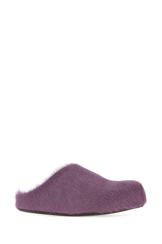 Purple calf hair Fussbett slippers MARNI (SBMS004601P4122)