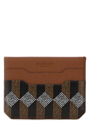 Printed leather card holder AU DEPART (SCAH001)