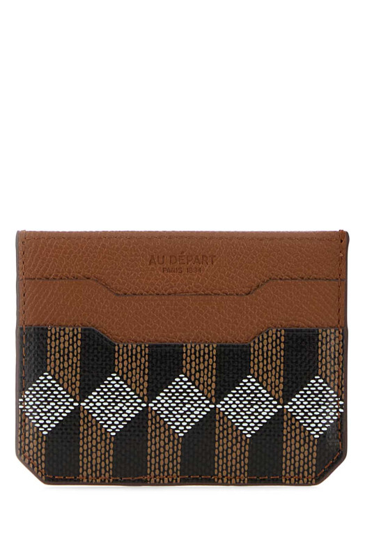 Printed leather card holder AU DEPART (SCAH001)