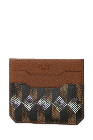Printed leather card holder AU DEPART (SCAH001)