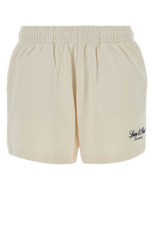 Ivory cotton shorts Brown SPORTY & RICH (SH03776269WH37)