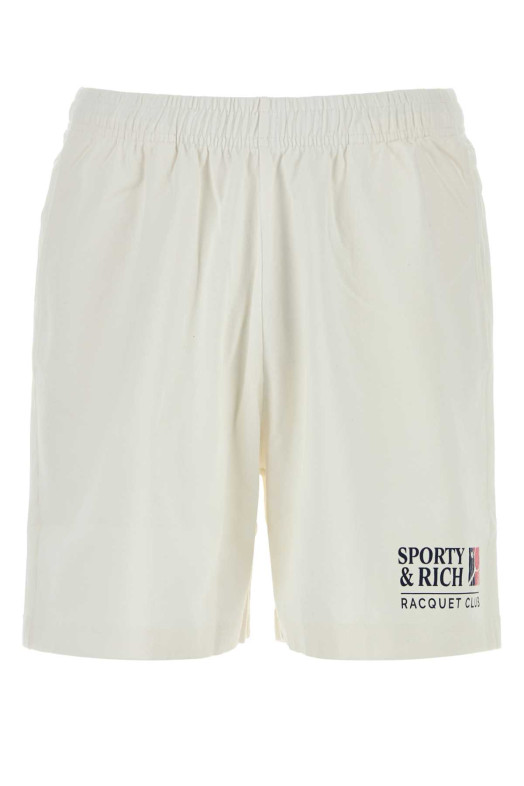 White cotton bermuda shorts SPORTY & RICH (SH039710431WH01)