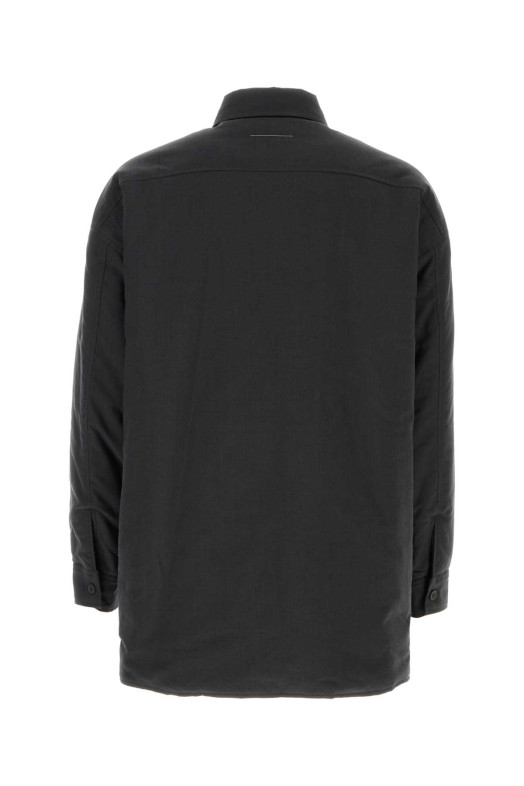 Двусторонняя рубашка из графитового хлопка и шерсти MM6 MAISON MARGIELA (SH0DT0045MTN193)
