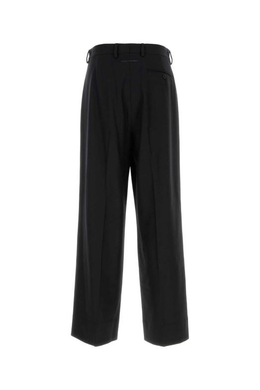 Black wool blend wide-leg pant MM6 MAISON MARGIELA (SH0KA0067M36003)