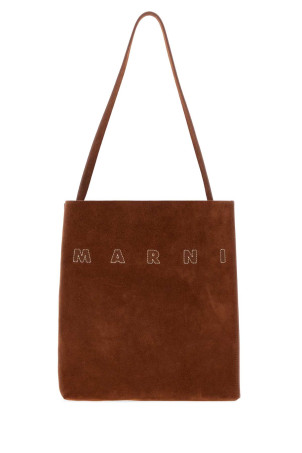 Caramel suede small Museo shoulder bag MARNI (SHMP0111U3P9267)