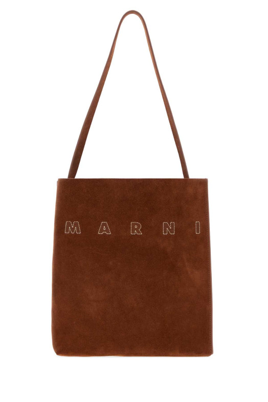 Caramel suede small Museo shoulder bag MARNI (SHMP0111U3P9267)