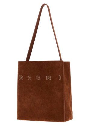 Caramel suede small Museo shoulder bag MARNI (SHMP0111U3P9267)