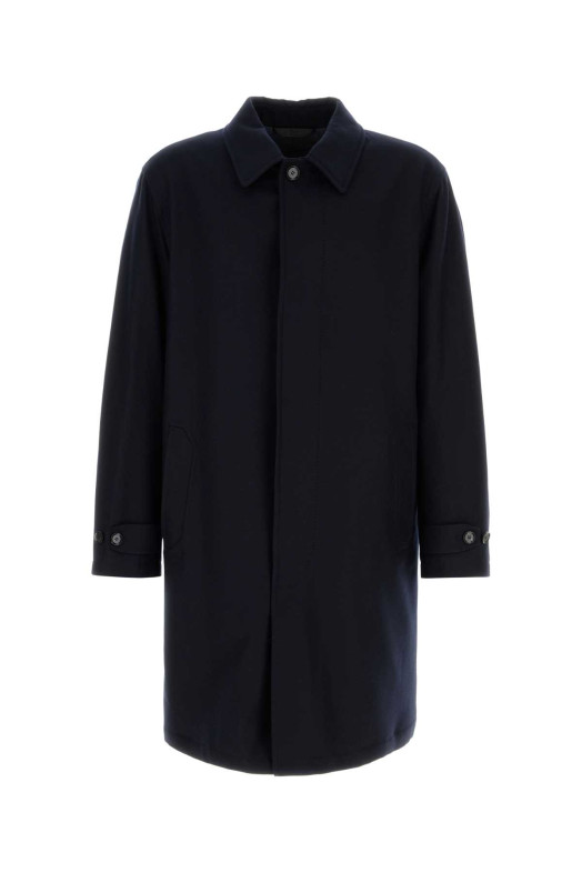 Navy blue stretch cashmere coat BRIONI (SORW0LOC334)
