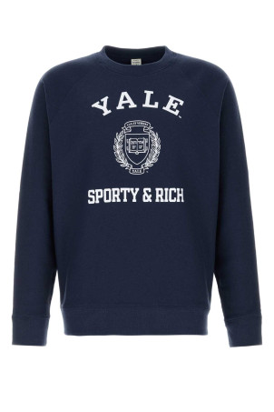 Navy blue cotton and polyester sweatshirt Black SPORTY & RICH (ST082611680BL106)