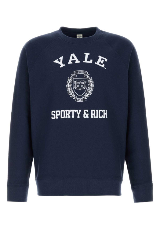 Navy blue cotton and polyester sweatshirt Black SPORTY & RICH (ST082611680BL106)
