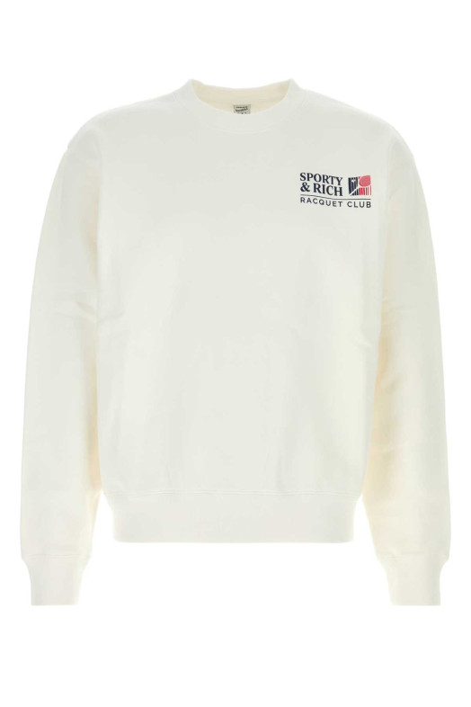 White cotton sweatshirt SPORTY & RICH (ST098710431WH01)