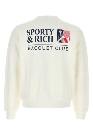 White cotton sweatshirt SPORTY & RICH (ST098710431WH01)