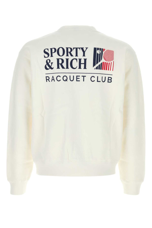 White cotton sweatshirt SPORTY & RICH (ST098710431WH01)