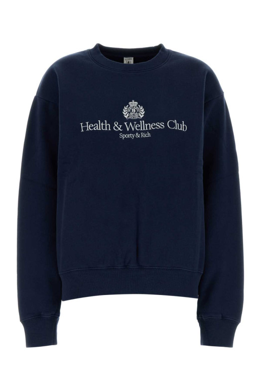 Navy blue cotton sweatshirt SPORTY & RICH (ST098712241BL132)