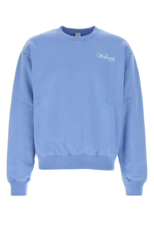 Light-blue cotton sweatshirt SPORTY & RICH (ST09876083BL43)