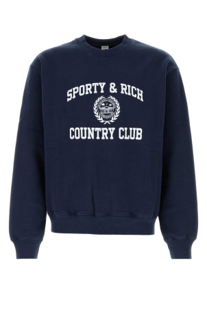 Navy blue cotton sweatshirt SPORTY & RICH (ST09876218BL106)