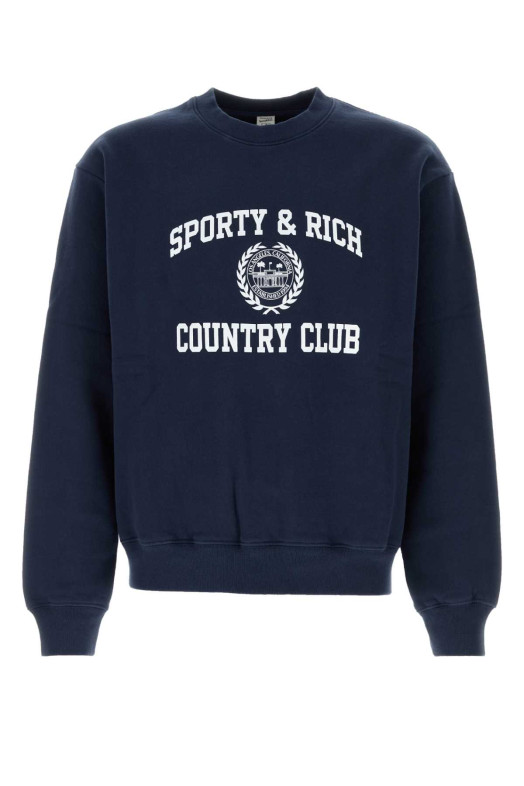 Navy blue cotton sweatshirt SPORTY & RICH (ST09876218BL106)