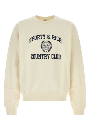 Ivory cotton sweatshirt SPORTY & RICH (ST09876218WH37)