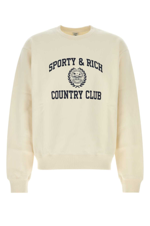 Ivory cotton sweatshirt SPORTY & RICH (ST09876218WH37)