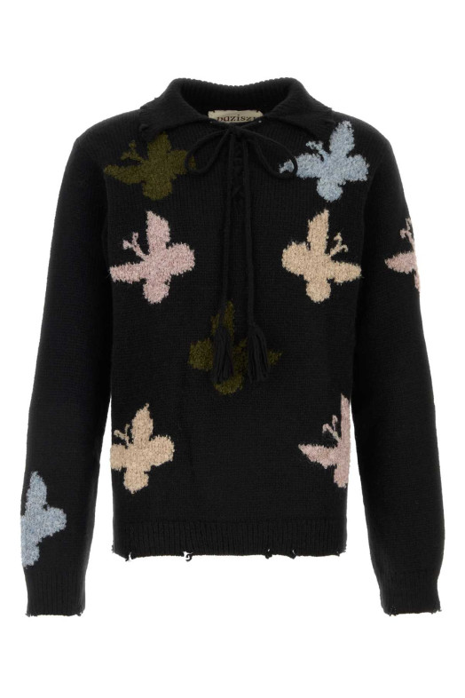 Black alpaca blend Bowrain sweater Black BAZISZT (SW02861)
