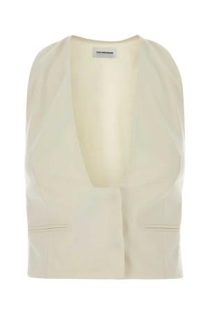 Ivory stretch gabardine vest Beige THE ANDAMANE (T180913ATNW050)