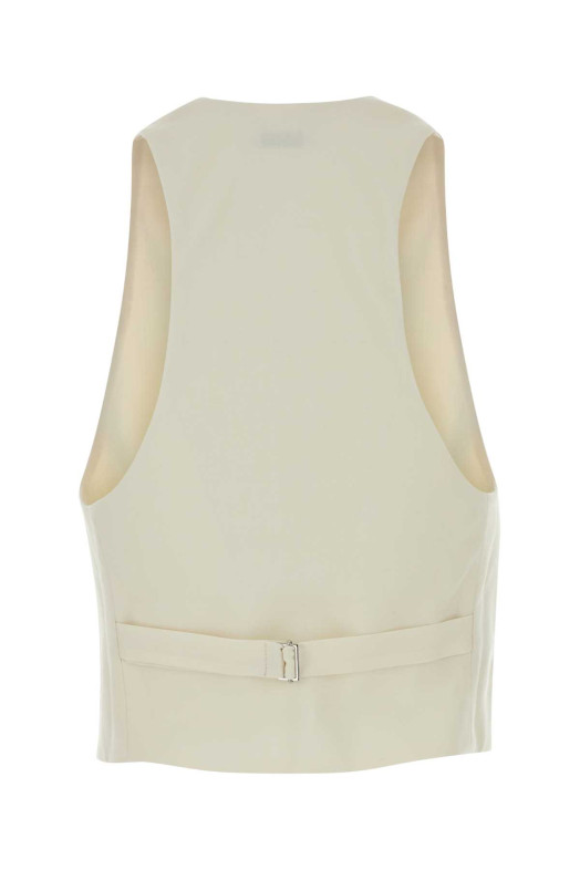 Ivory stretch gabardine vest Beige THE ANDAMANE (T180913ATNW050)