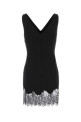 Embroidered twill Tori mini dress White/Black THE ANDAMANE (T200105ATNW069)