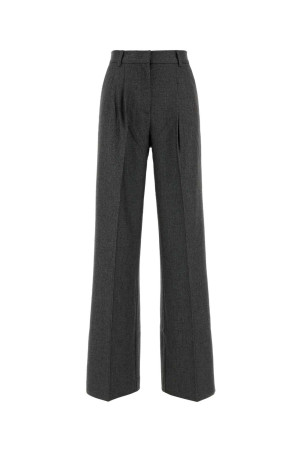 Dark grey twill wide-leg Nathalie pant Black-grey THE ANDAMANE (T200409BTNP269)