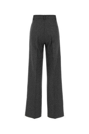 Dark grey twill wide-leg Nathalie pant Black-grey THE ANDAMANE (T200409BTNP269)