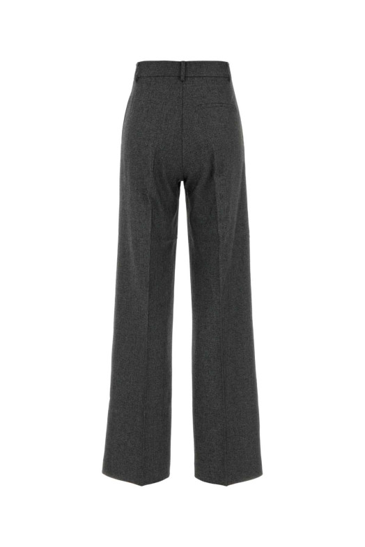 Dark grey twill wide-leg Nathalie pant Black-grey THE ANDAMANE (T200409BTNP269)