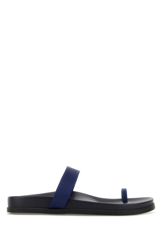 Dark blue satin Thalia thong slippers Blue ANCIENT GREEK (THALIA)