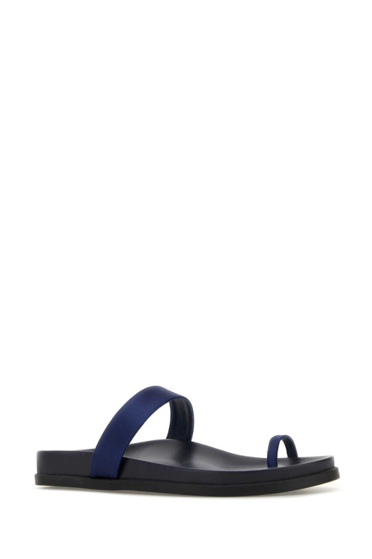 Dark blue satin Thalia thong slippers Blue ANCIENT GREEK (THALIA)