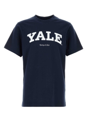 Navy blue cotton t-shirt Black SPORTY & RICH (TO043611678BL106)