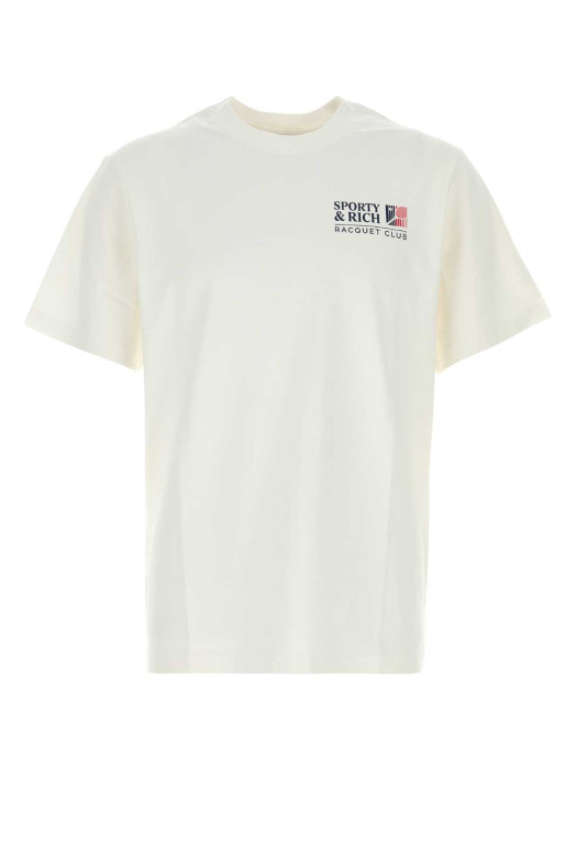 White cotton t-shirt SPORTY & RICH (TO119710431WH01)
