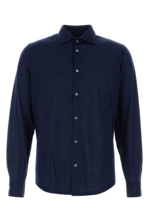 Navy blue wool shirt FEDELI (TU000603)