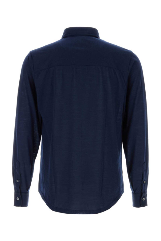 Navy blue wool shirt FEDELI (TU000603)