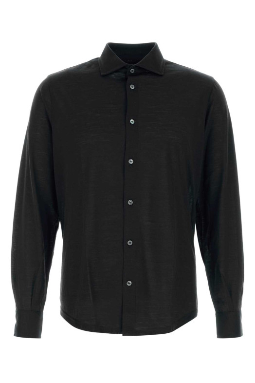 Black wool shirt FEDELI (TU000603)