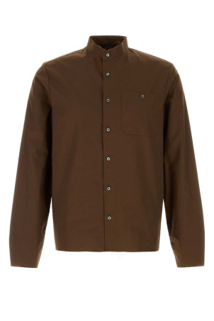 Brown poplin shirt PRADA (UCN641SWMO17DG)