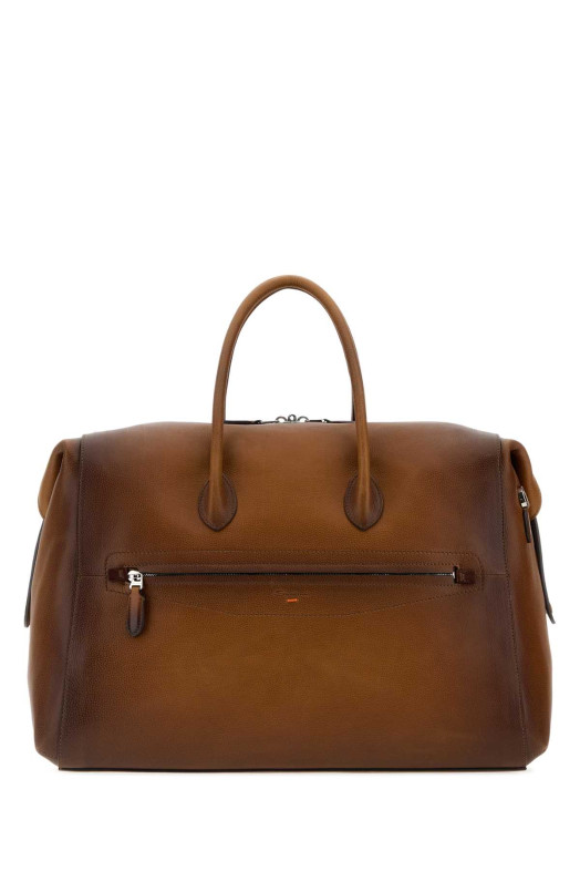 Brown leather travel bag SANTONI (UIBBA2999BSACGM)