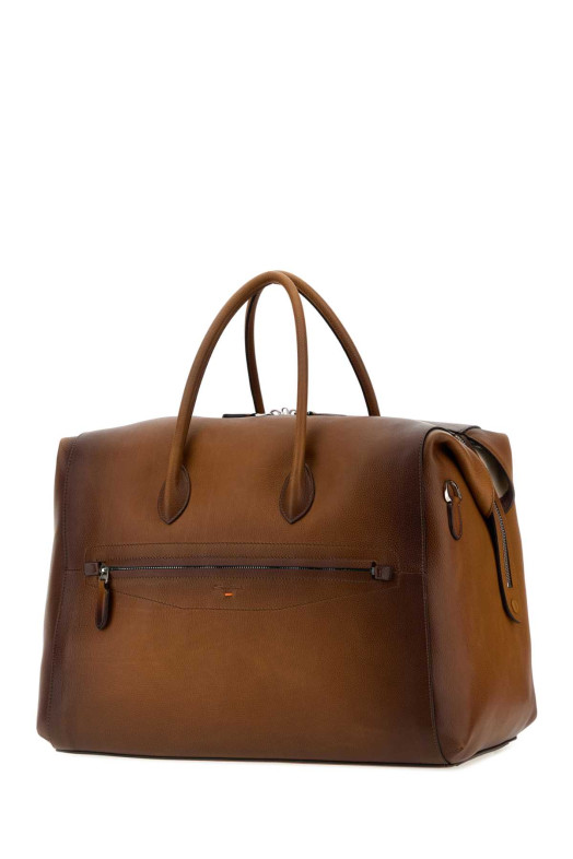 Brown leather travel bag SANTONI (UIBBA2999BSACGM)