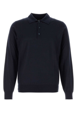 Midnight blue cashmere blend polo shirt BRIONI (UMR30LP1K82)