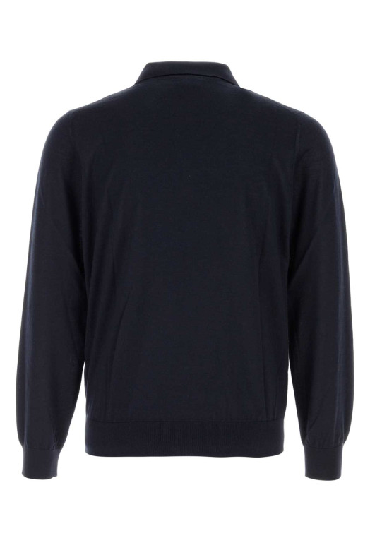 Midnight blue cashmere blend polo shirt BRIONI (UMR30LP1K82)