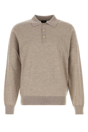 Dove grey cashmere blend polo shirt BRIONI (UMR30LP1K82)