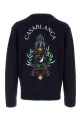Navy blue wool blend cardigan CASABLANCA (UPF26KW142901)