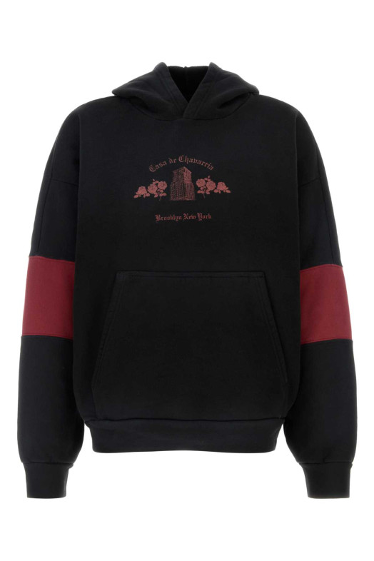 Black cotton oversize sweatshirt WILLY CHAVARRIA (WCJSY0096)