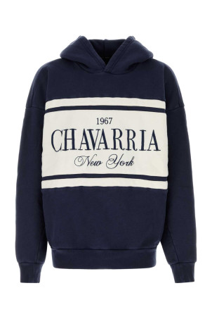 Navy blue cotton oversize Chavarria Stripe sweatshirt WILLY CHAVARRIA (WCJSY0192)