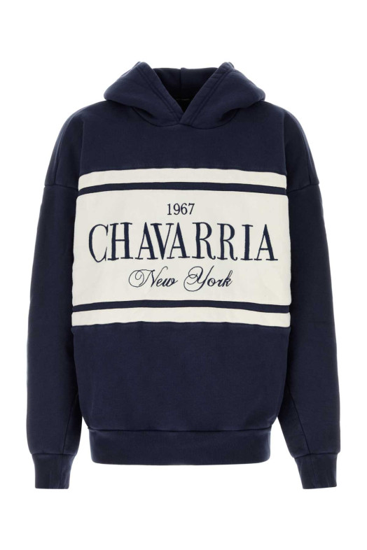 Navy blue cotton oversize Chavarria Stripe sweatshirt WILLY CHAVARRIA (WCJSY0192)